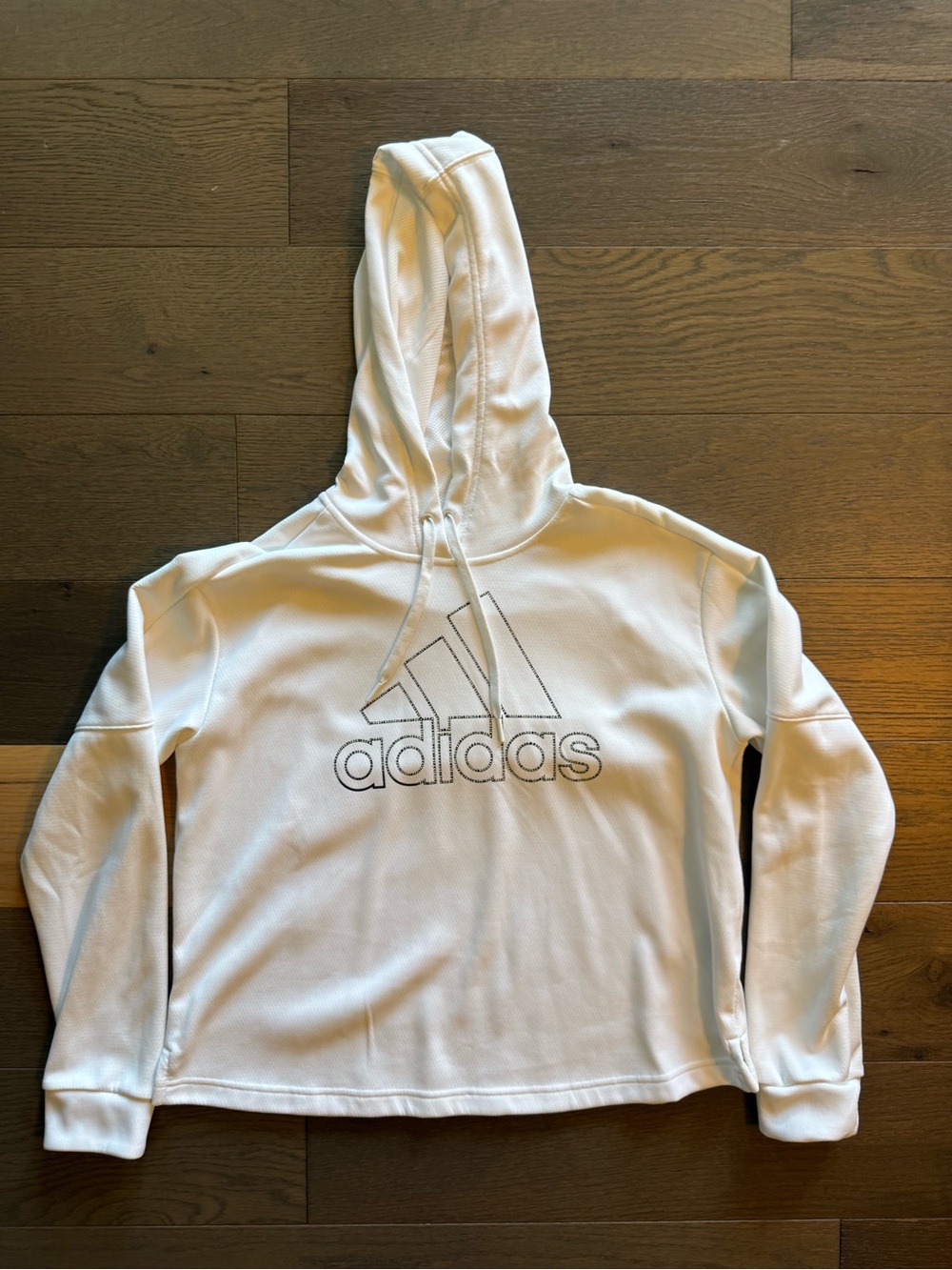 Adidas Team Issue White Cropped Hoodie - Women's Large